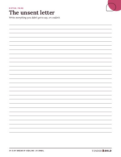 Inside page preview of 30-Day Breakup Healing Journal