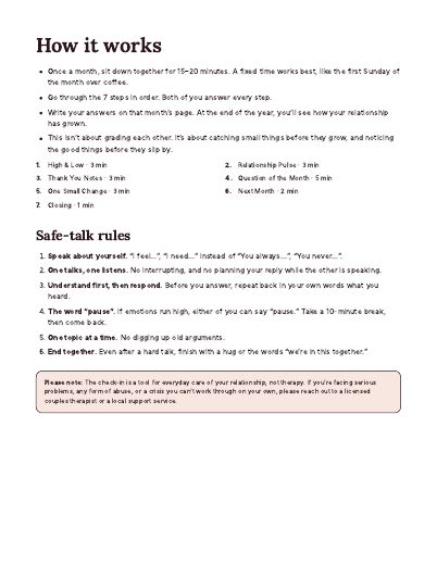 Inside page preview of Our Monthly Check-In