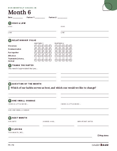 Inside page preview of Our Monthly Check-In