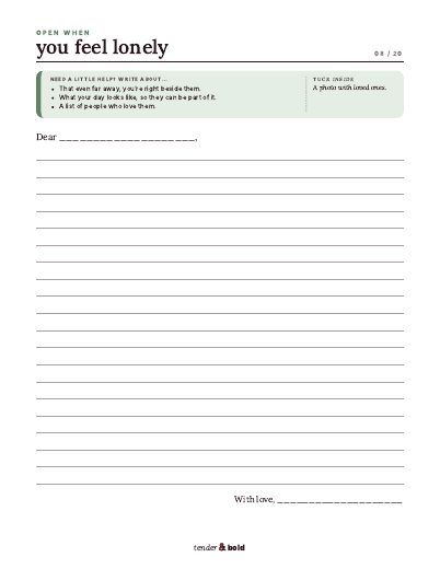 Inside page preview of Open When Letters